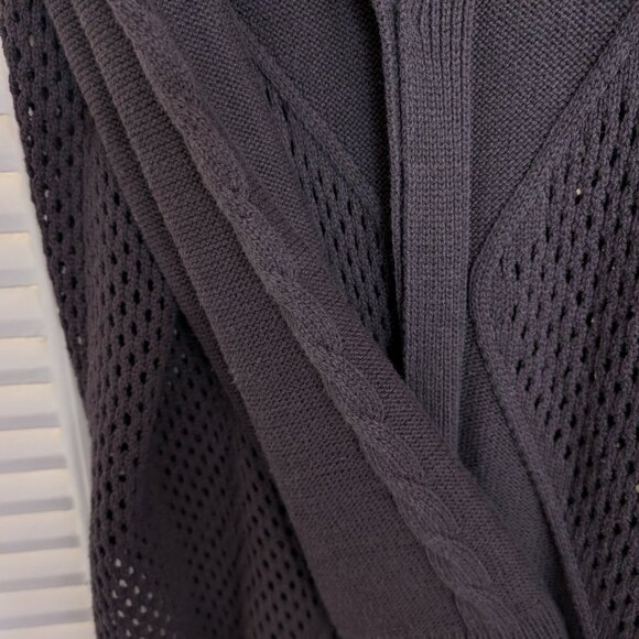 Simply Vera Vera Wang open front cardigan w/ hood pockets earthy brown EUC sz L - Picture 5 of 11